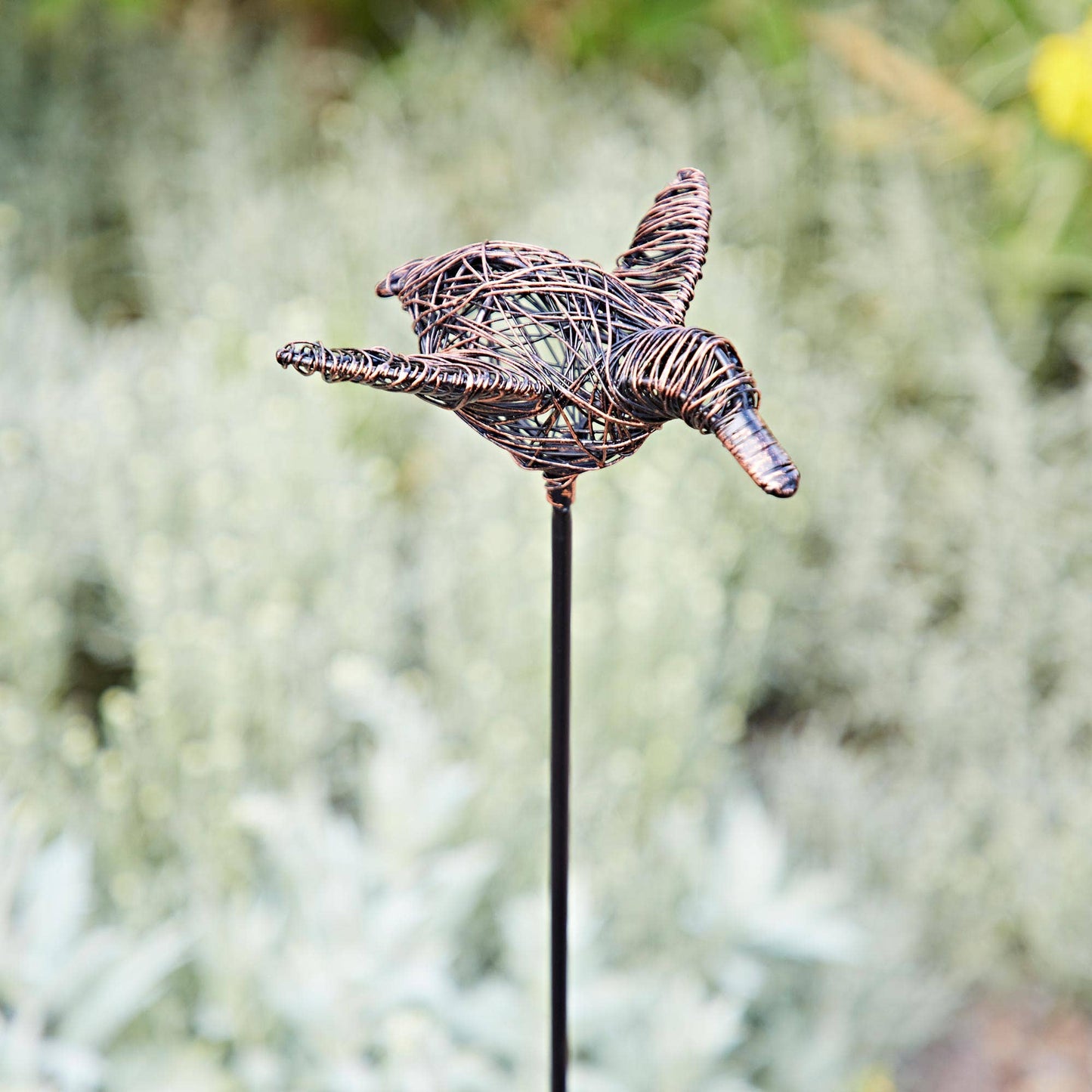 Recycled Wire Duck Garden Stake Decoration