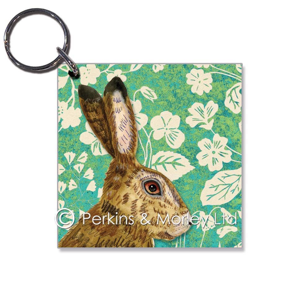 Wild wood hare keyring