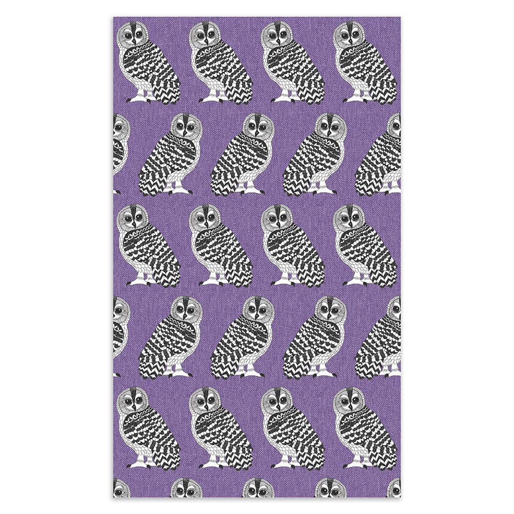 Owl Repeat Pattern Mauve Tea Towel