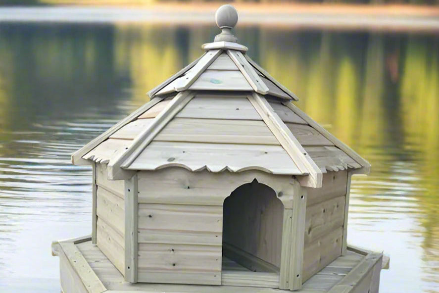 VA Medium Hexagonal Floating Duck House | Pagoda Inspired Design