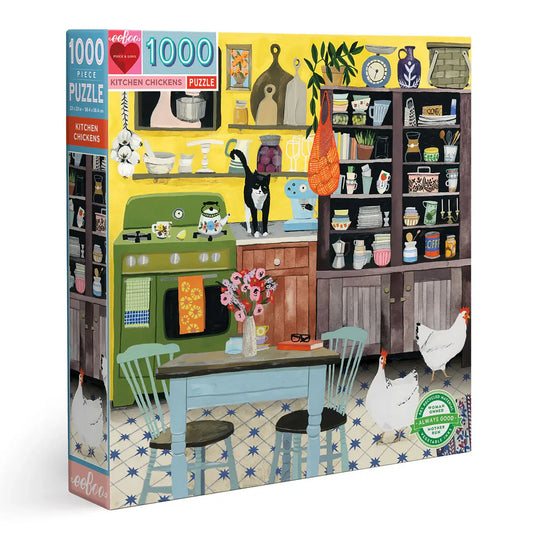 Eeboo | Kitchen Chickens 1000 pc Sq Puzzle