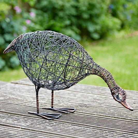 Handmade Drinking Duck Wire Garden Ornament
