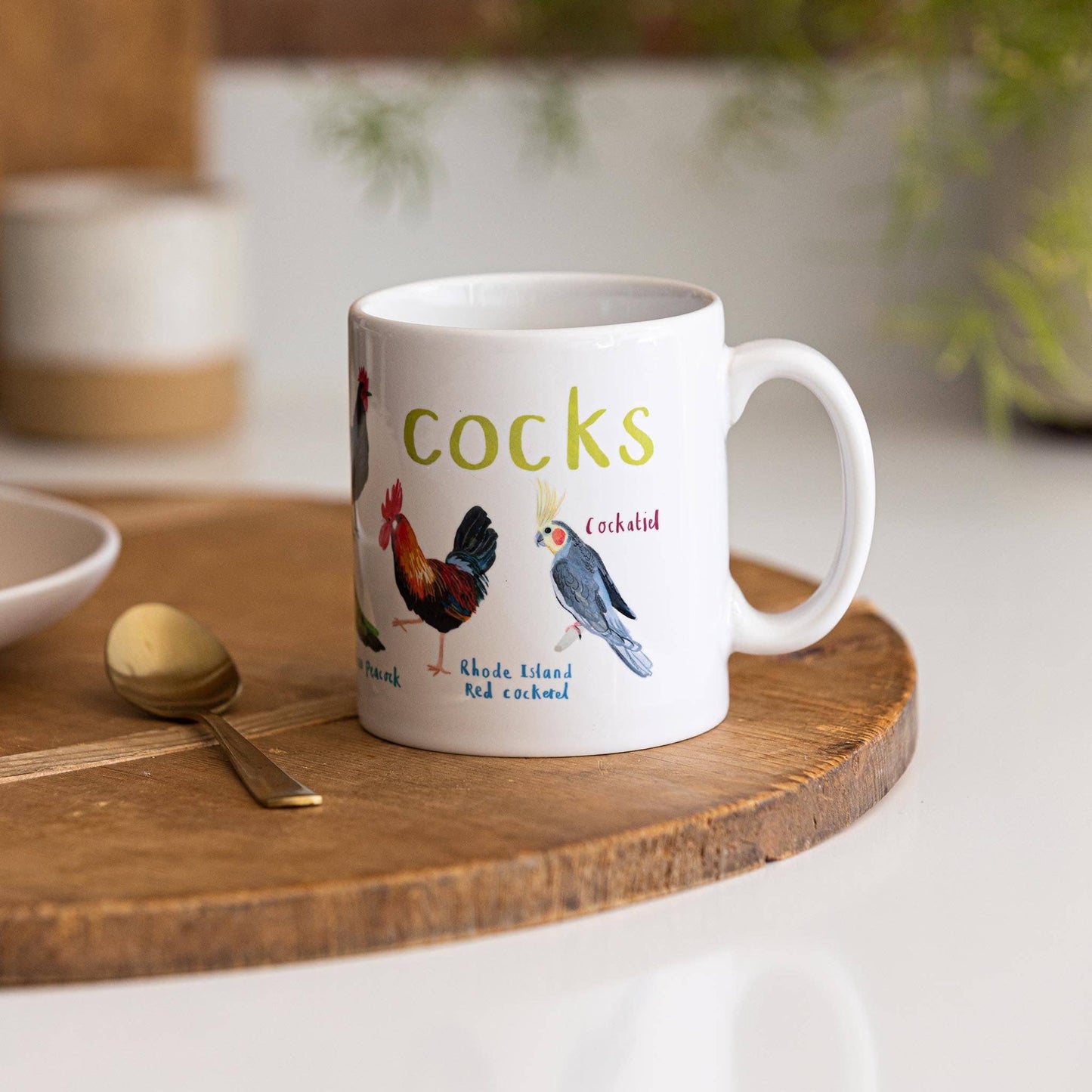Cocks Ceramic Bird Pun Mug