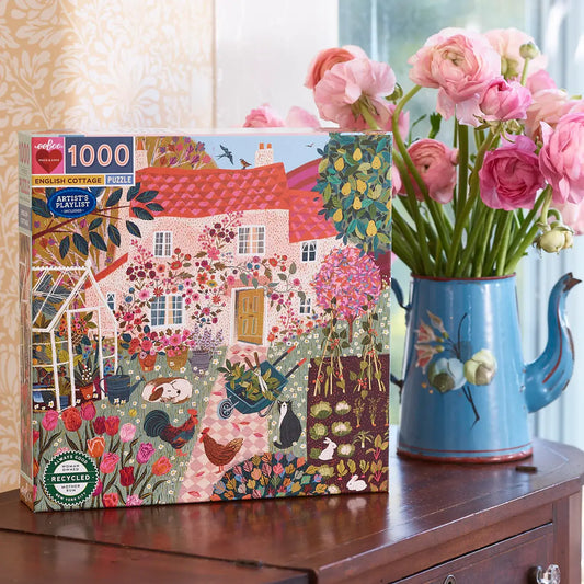 English Cottage | 1000 Piece Jigsaw Puzzle | eeBoo | Piece & Love