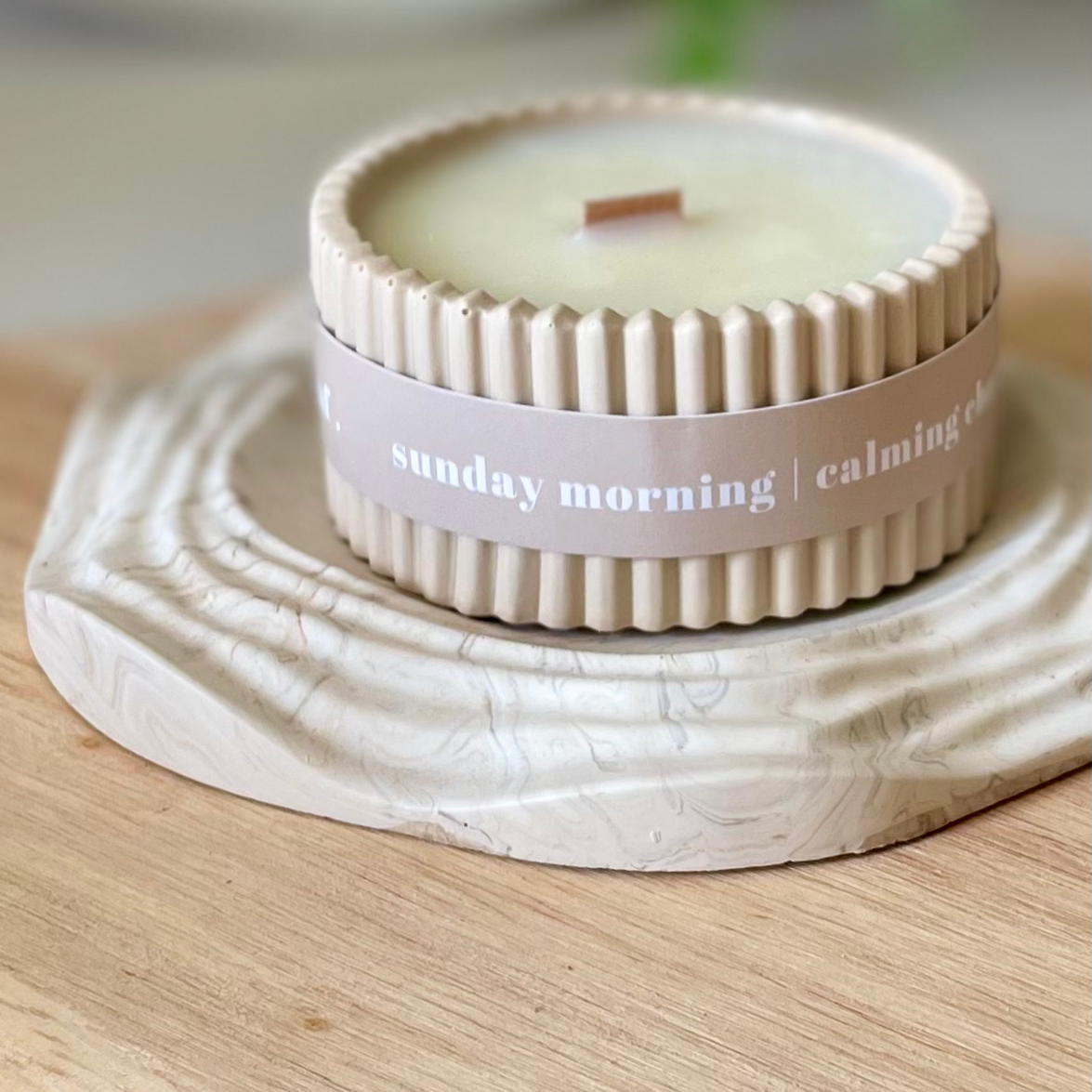 Luxury Chamomile Scented Soy Wax Candle | Sunday Mornings |  Scandi Inspired