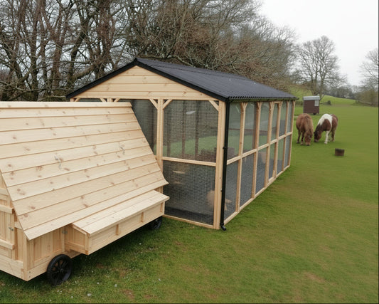 50 Bird Chicken House | 8ft x 6ft | Double Axle Wheels | HenSafe Automatic Door | UK Handmade