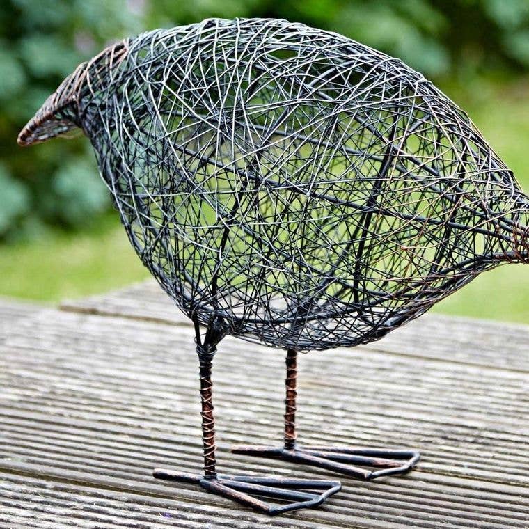 Handmade Drinking Duck Wire Garden Ornament