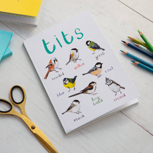 Tits A5 Recycled Bird Notebook