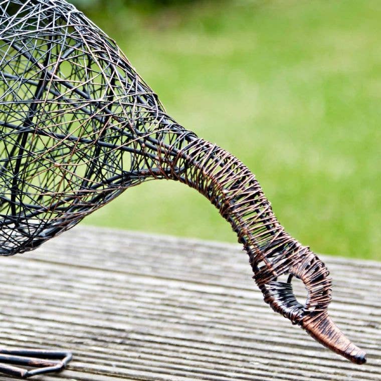Handmade Drinking Duck Wire Garden Ornament