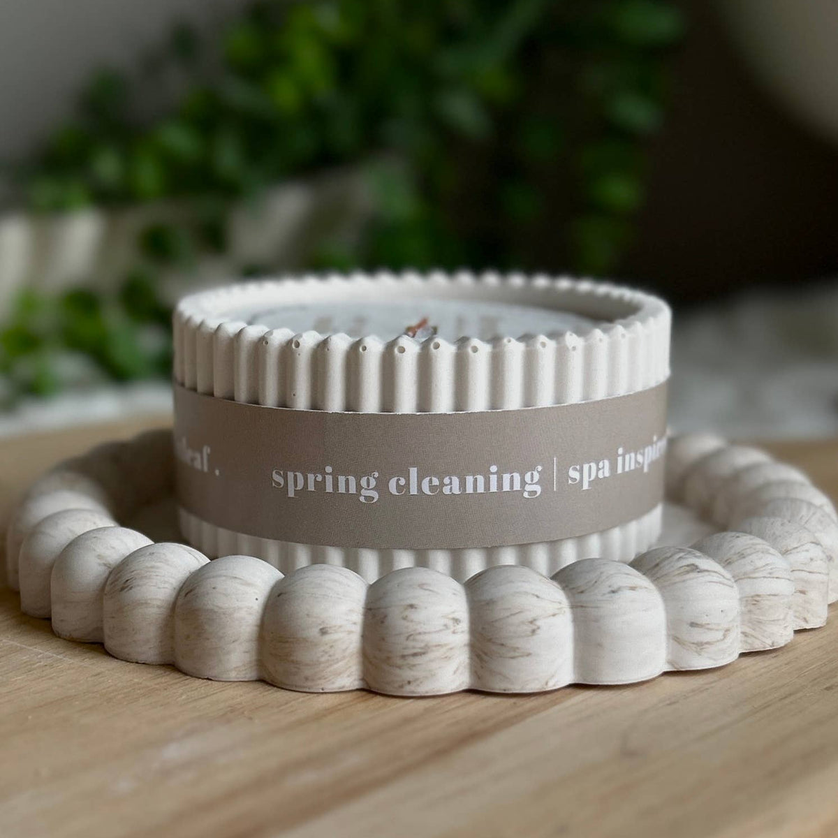 Clean Spa Scented | Soy Wax Refillable | Small Candle in Stone