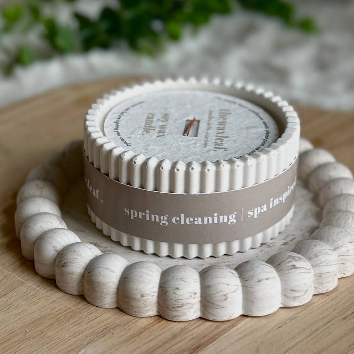 Clean Spa Scented | Soy Wax Refillable | Small Candle in Stone