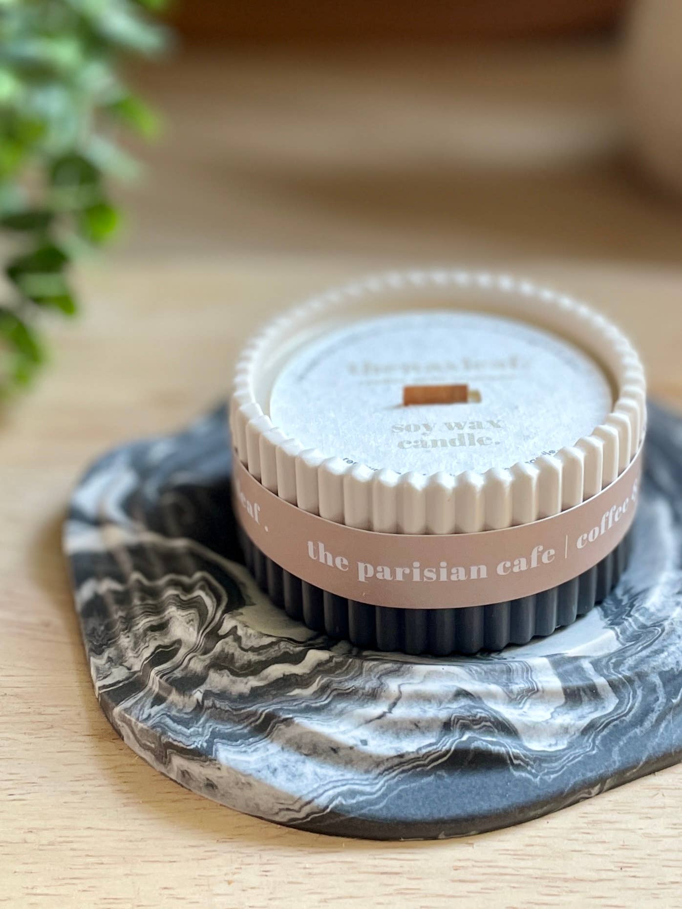 Parisian Café Luxury Soy Candle | Coffee & Croissant