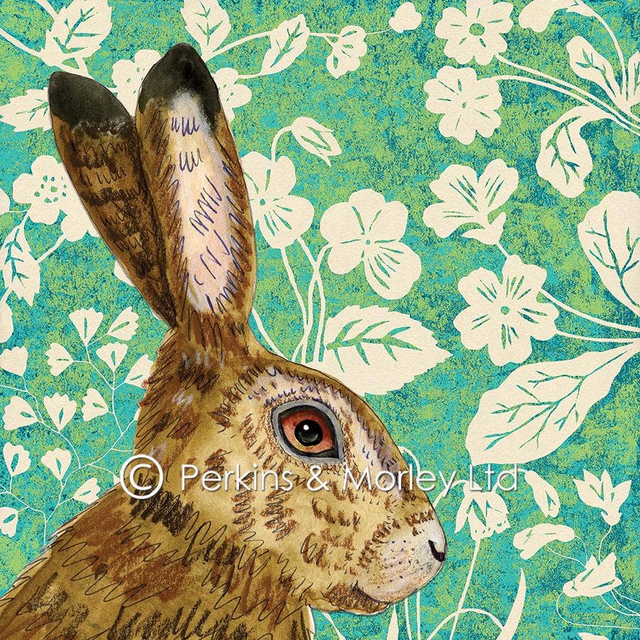 Wild wood hare card