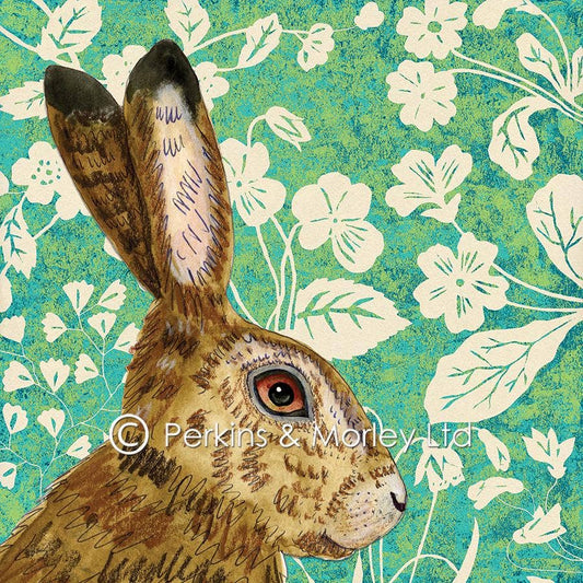 Wild wood hare card
