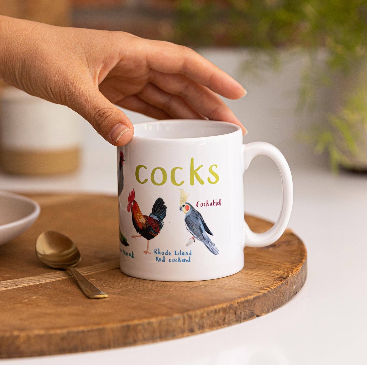 Cocks Ceramic Bird Pun Mug