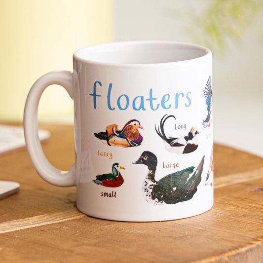Floaters Ceramic Bird Pun Mug