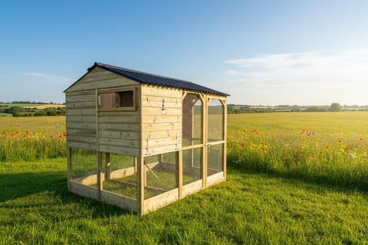 Elevated Wooden Chicken House with Walk In Run 8ft x 6ft 
