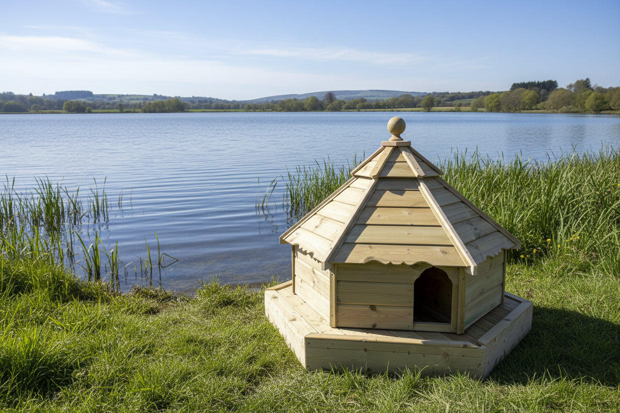 VA Large Hexagonal Floating Duck House | Pagoda Inspired Design