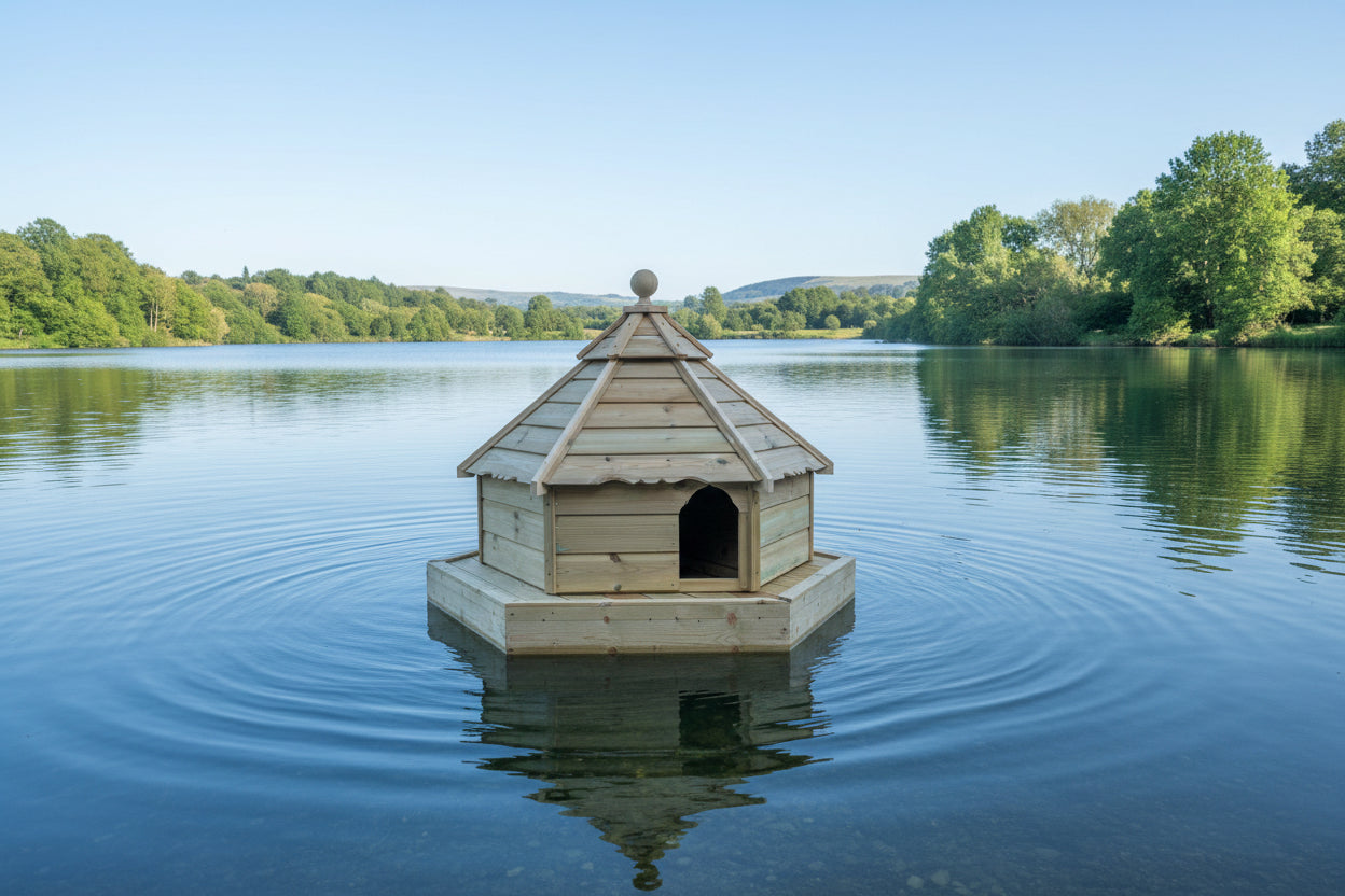 VA Large Hexagonal Floating Duck House | Pagoda Inspired Design