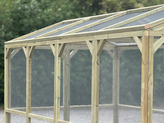 Vyse Arks Enclosed Run | Apex Roof | 18ft x 6ft | 19 Gauge Wire Mesh