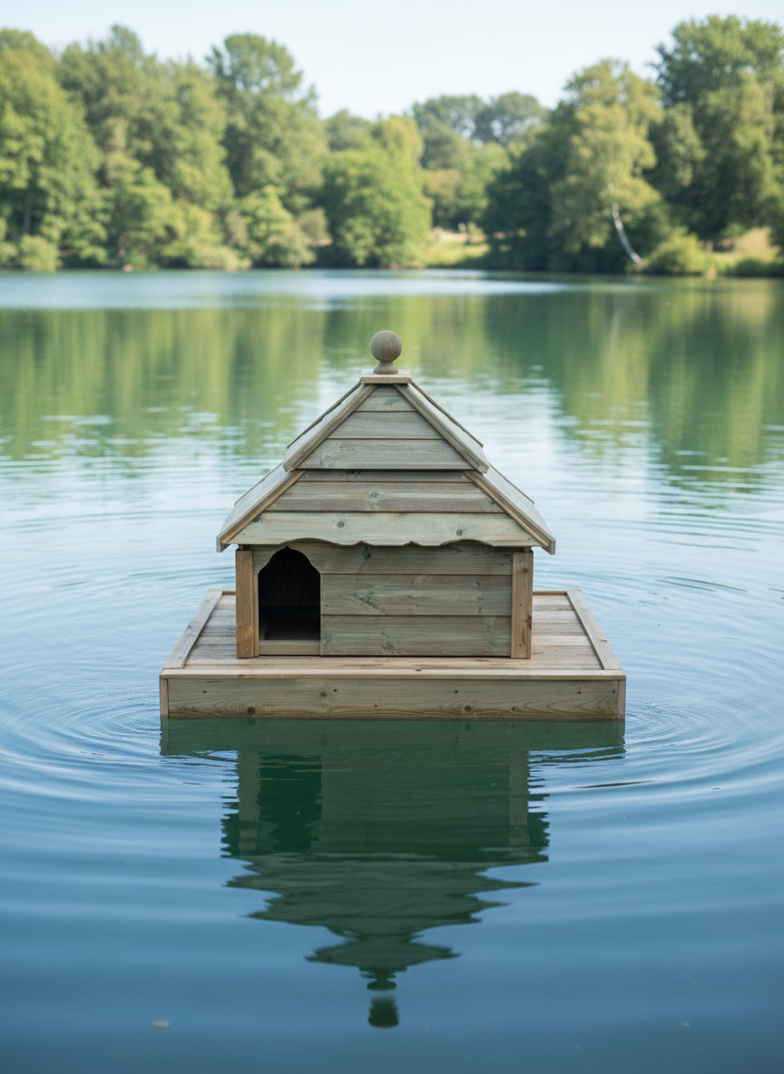 Small Square Floating Duck House | Pagoda Inspired Design