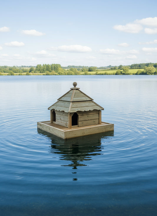 Large Square Floating Duck House | Pagoda Inspired Design