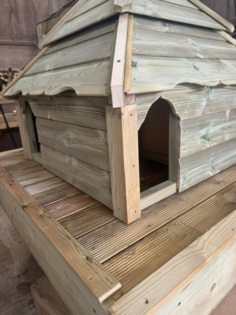 Large Square Floating Duck House | Pagoda Inspired Design