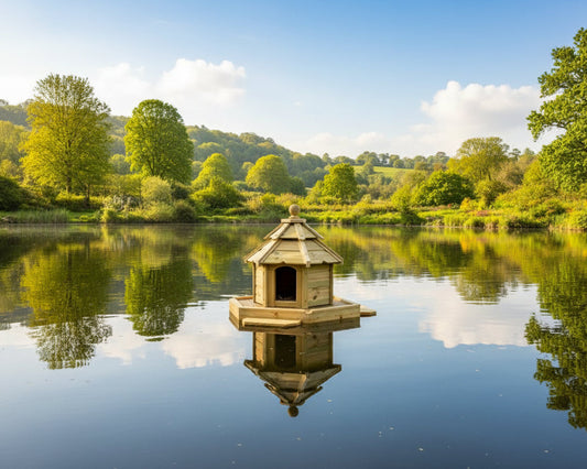 VA Small Hexagonal Floating Duck House | Pagoda Inspired Design