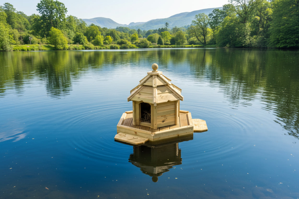VA Small Hexagonal Floating Duck House | Pagoda Inspired Design