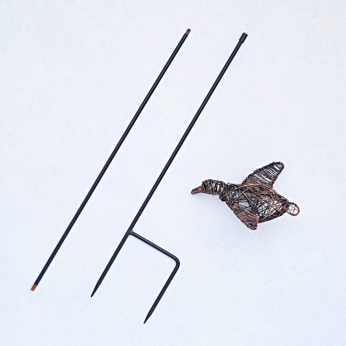 Recycled Wire Duck Garden Stake Decoration