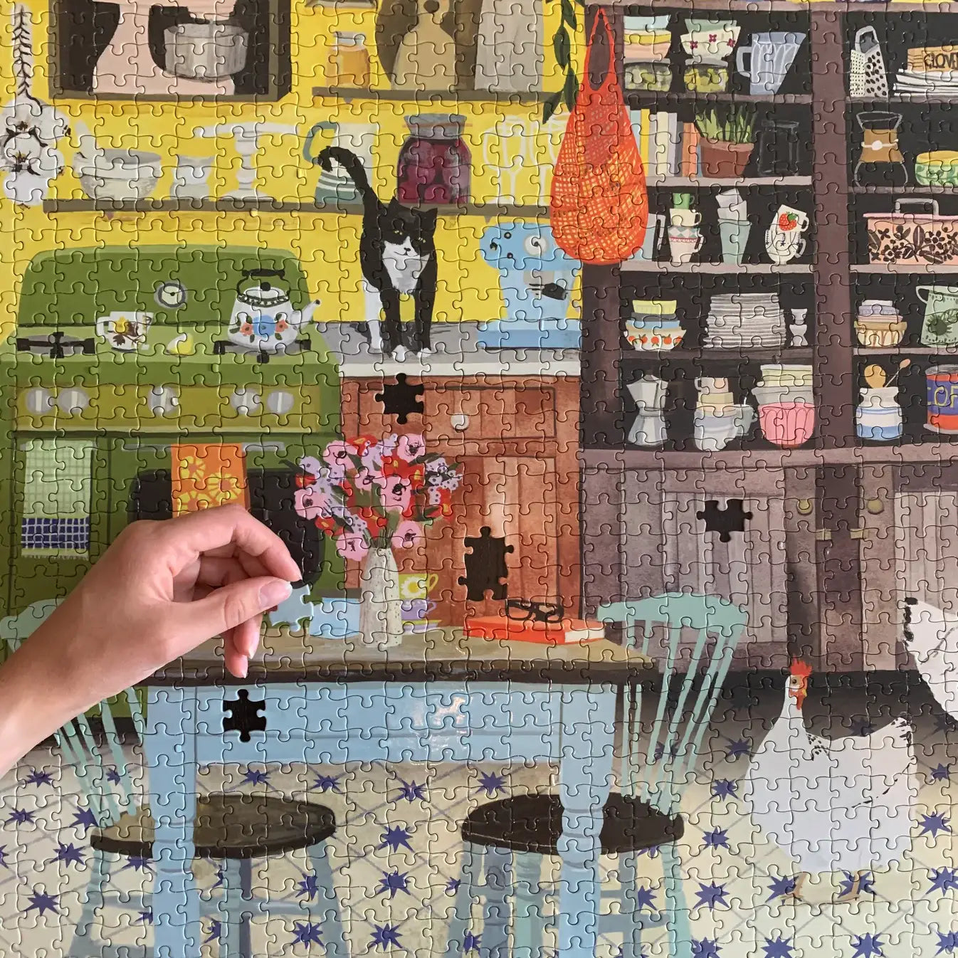 Eeboo | Kitchen Chickens 1000 pc Sq Puzzle