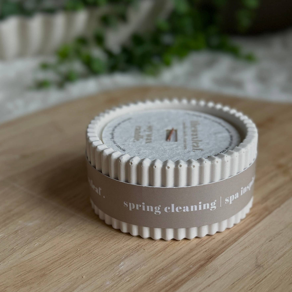 Clean Spa Scented | Soy Wax Refillable | Small Candle in Stone