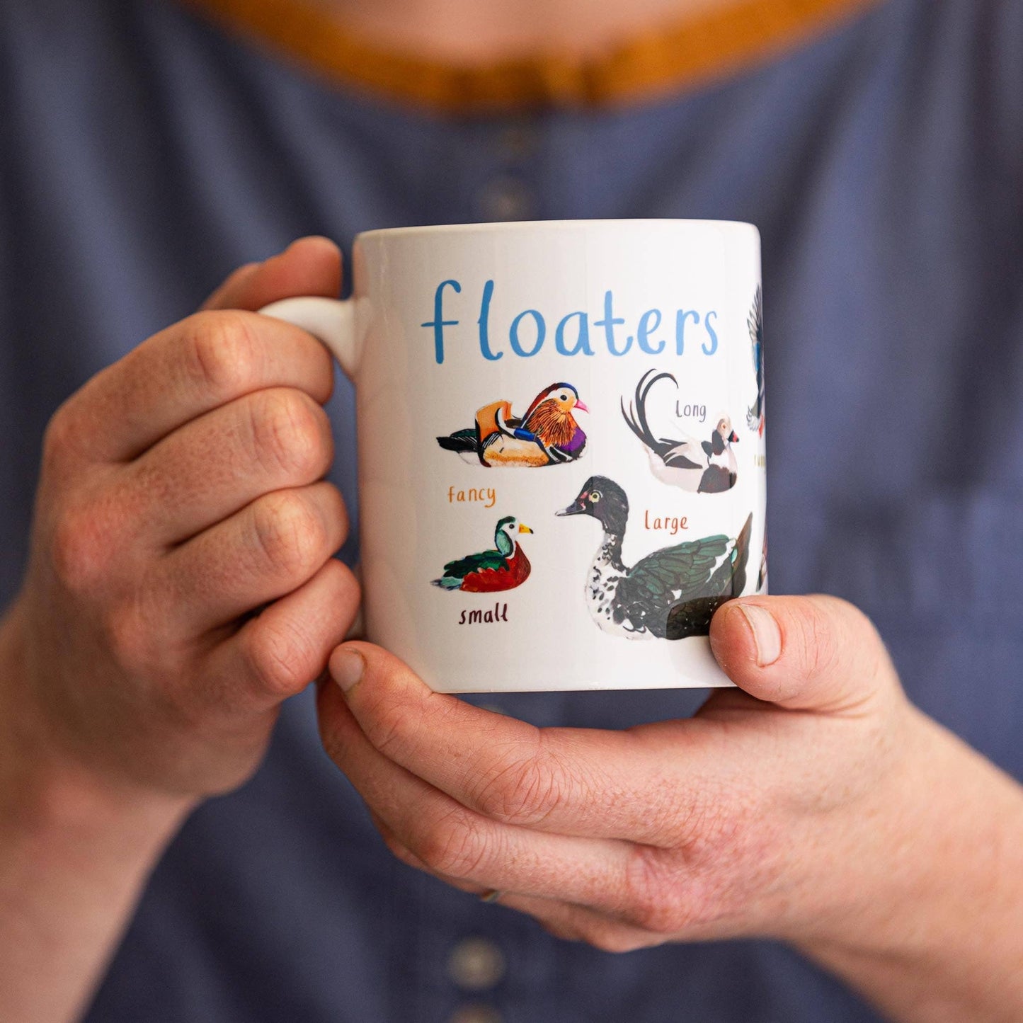 Floaters Ceramic Bird Pun Mug