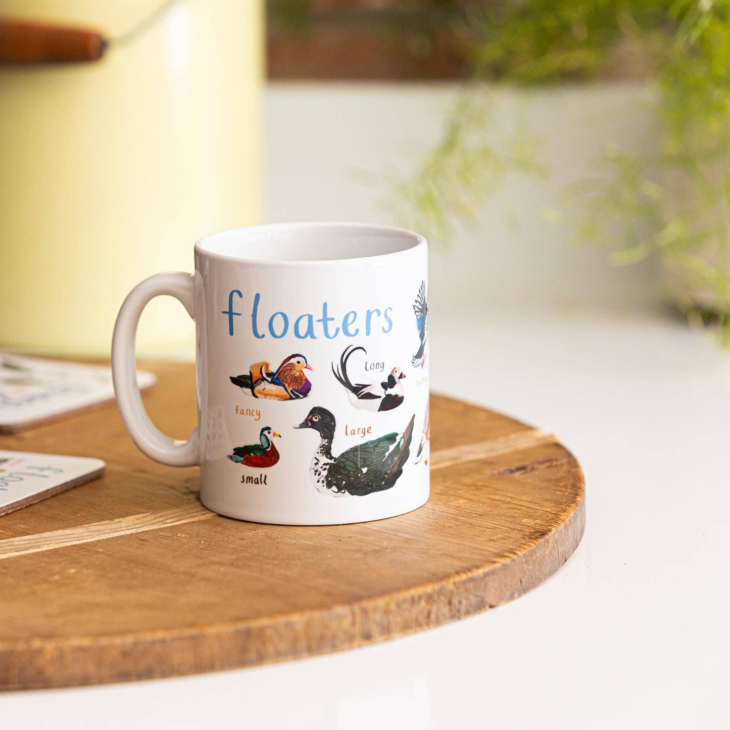 Floaters Ceramic Bird Pun Mug