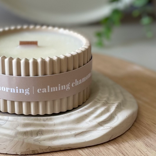 Luxury Chamomile Scented Soy Wax Candle | Sunday Mornings |  Scandi Inspired