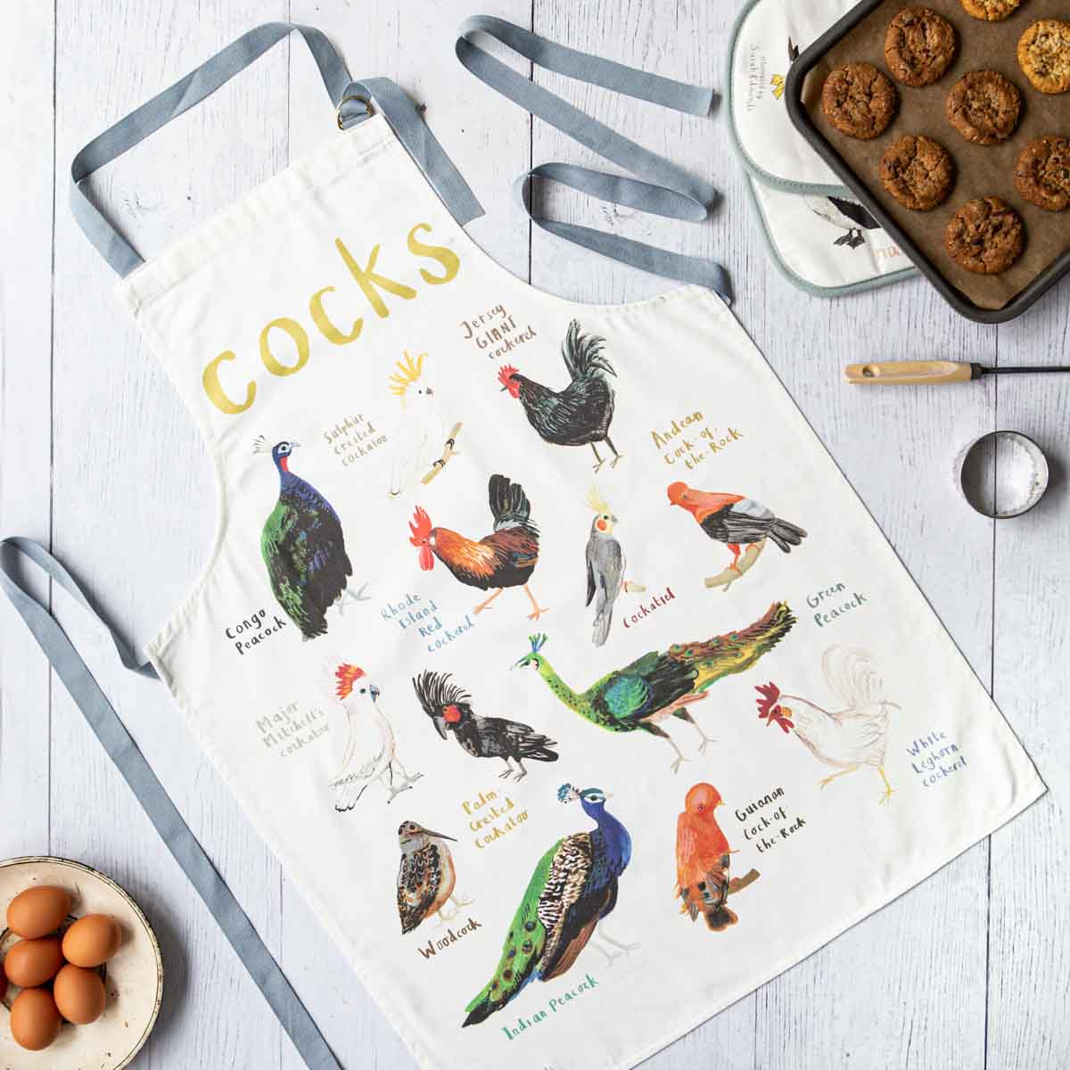 Cocks Bird Cotton Apron