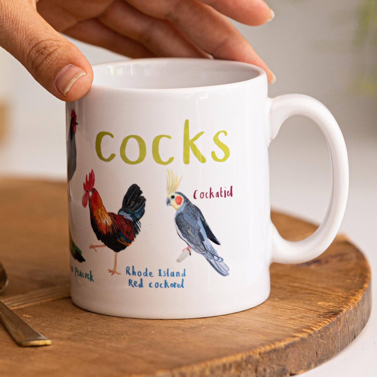Cocks Ceramic Bird Pun Mug